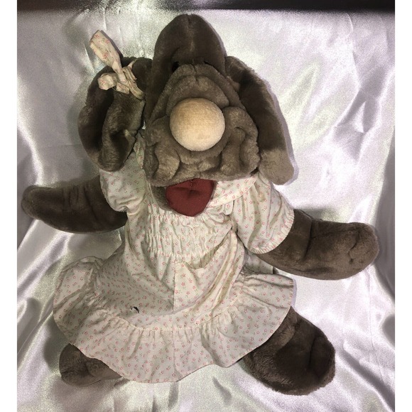 Vntg Ganz Bros Retired Wrinkles Toy Stuffed Plush Puppet Dog (Flawed Dress) 1981 - Picture 2 of 11